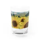 米農家の絵描きのひまわり畑 Water Glass :front