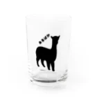 虹色PLUSのアルパカさんシルエット Water Glass :front