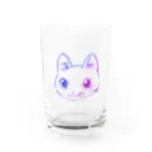 ４つの肉球のとにかく食べて寝るのが好きなネコ Water Glass :front