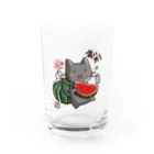 kumanoko_noteのもぐもぐにゃんこ・すいか Water Glass :front