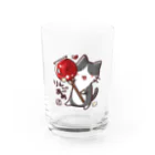 kumanoko_noteのもぐもぐにゃんこ・りんごあめ Water Glass :front