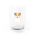 ゆいたっく／犬イラストの香箱(大きめ) Water Glass :front