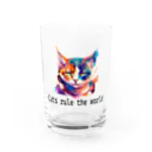 iMaginary Zooの世界の支配者は猫です。 Water Glass :front