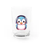 Vasetti_pressのヘッドホンを付けているペンギン Water Glass :front