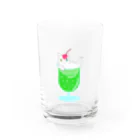 キャリー峰子のクリームソーダ猫 Water Glass :front