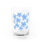 YOLO「ヨーロ」の青色のシバサクラ Water Glass :front