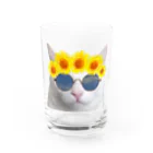 mechaの夏を満喫する猫　背景無し Water Glass :front