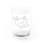 ひとばんで法隆寺たてられちゃうよ、、のにゃんこ「ふうん」 Water Glass :front