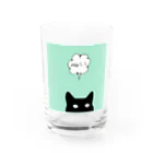 ecoのmew!! ネコ 猫 黒ねこ Water Glass :front