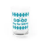 キッズモード某のチャリロゴアーガイル(mint) Water Glass :front