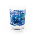 しばさおり jasmine mascotの青い花 Water Glass :front