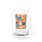 aokitaの少し不思議なねこのアート Water Glass :front