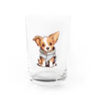 Vasetti_pressのパーカーを着ているワンちゃん Water Glass :front