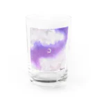 yunalunaの白夜の空と三日月 Water Glass :front