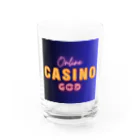 casino_godのCASINO GOD ロゴ - ロイヤルブルー Water Glass :front