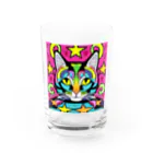 可愛い猫ちゃんのサイケデリックな猫 Water Glass :front