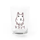 でぐーや　の天才デグー（白背景） Water Glass :front