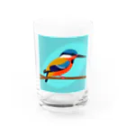 SHININGのカワセミのイラストグッズ Water Glass :front
