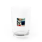 toukainogennのボードに乗る犬 Water Glass :front