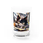 デザインウェアハウスちひろのハチワレにゃんこ Water Glass :front