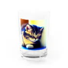 癒されショップのお昼寝ニャンコ Water Glass :front