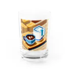 cunissaのドット絵コーヒーと電気ポット Water Glass :front