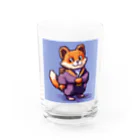 街の雑貨屋さんのかわいいたぬきのドット絵グッズ Water Glass :front