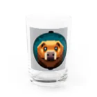 henohenomohejiadのドット絵のホラーなカピバラ Water Glass :front