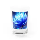 まよの幻想的なブルーフラワー Water Glass :front