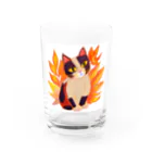 MYST_RIVENの紅葉と三毛猫 Water Glass :front