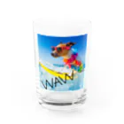 HANIの犬 サーフィンデザイン Water Glass :front