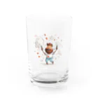 plusBeのおじさんとクラッカー Tシャツ Water Glass :front