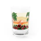 la-mer-sireneのハイビスカスのサンセット Water Glass :front