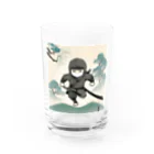 忍者の忍者のイラストグッズ Water Glass :front