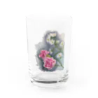 おやぽんのカーネーションと孔雀草ダイカット Water Glass :front