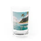 Makky_0401の南国の海イラストグッズ Water Glass :front