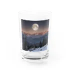 やすてぃの山から昇る月 Water Glass :front