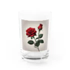 ごんの1本の赤い薔薇のイラストグッズ Water Glass :front