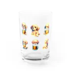 ✴︎Tiara shop✴︎のビール好きの犬 Water Glass :front