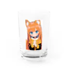 ケモ耳美少女キツネちゃん（AIart）のキュートなオレンジ髪のキツネの女子 グラス前面