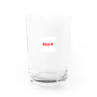 推し活応援し隊　oshikatsu-o-enの推しのカラー　レッド Water Glass :front