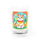 ラクダの店の愛くるしい招き猫 Water Glass :front