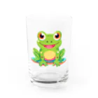 Tiny Cute Crittersのかわいいカエル Water Glass :front