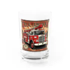 ビッグスマイルライフの消防車　cool Water Glass :front