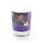 白南風諷こ ◇◇◇ みちのくの田園絵師の夢中猫　The Cat I met in my dream Water Glass :front