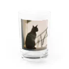 ことこと♂@トレーダーの影シルエット　猫 Water Glass :front