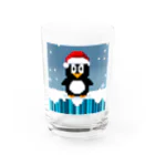 フリーダムのクリスマスの陽気なペンギン Water Glass :front