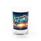 ワンダーワールド・ワンストップのFUTURE　文字入り未来を感じさせるイラスト Water Glass :front