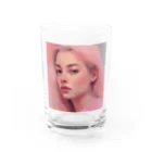 k-famのピンクのチーク美女 グラス前面