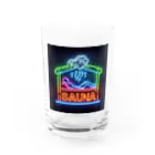 N SAUNA LOGOのネオン風サウナロゴ2 Water Glass :front